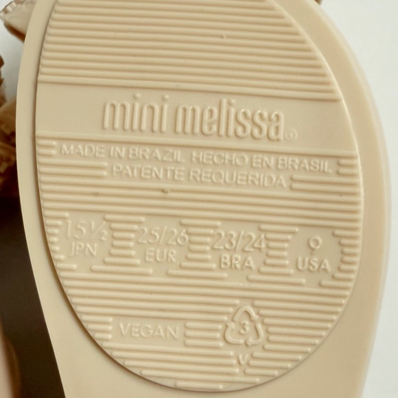 MINI MELISSA NUDE BEIGE ULTRAGIRL SWEET BB BIG GOLD FLOWER BOW JELLY SHOES - Picture 8 of 9